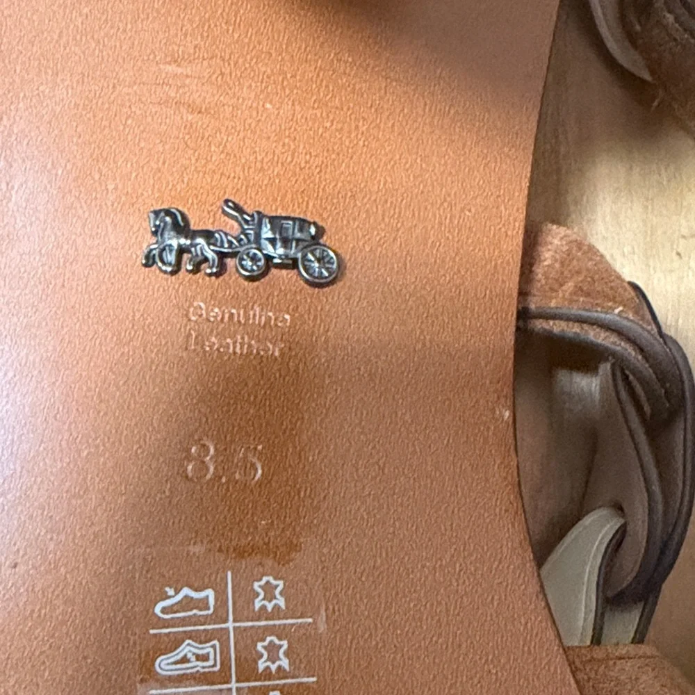 Coach 1941 Coachlink Sandals in the Saddle/Beechwood/Chalk colorway size 8.5 - Picture 5 of 11